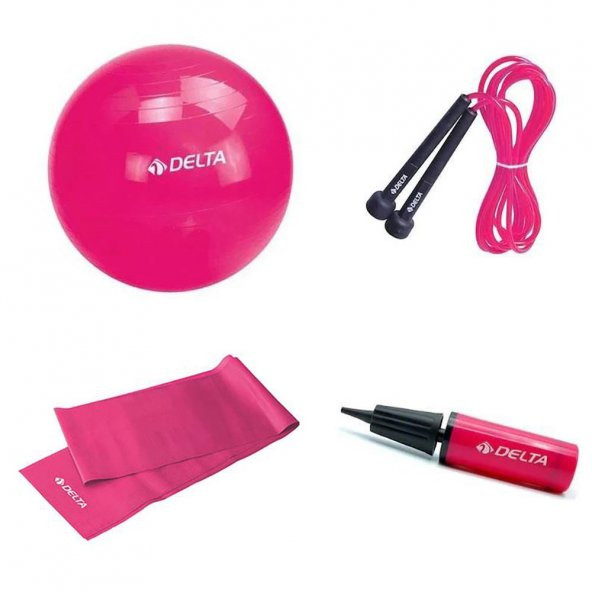 Delta 55 cm Pilates Topu 120 x 15 cm Bant Atlama İpi Pompa Seti ürün görseli 1
