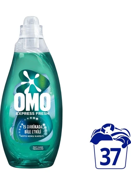 Omo Express Fresh Kötü Koku Karşıtı Beyaz ve Renkliler Sıvı Çamaşır Deterjanı 1480 ml ürün görseli 1