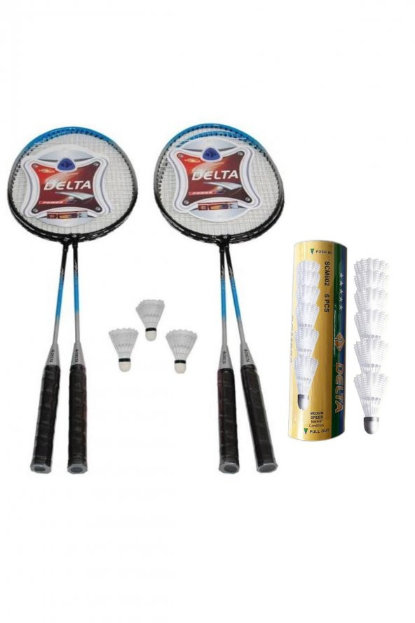 Delta 4 Adet Badminton Raketi + Çantası + 9 Adet Orta Hız Sevenler İçin Badminton Topu Seti ürün görseli 1