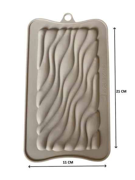 SİLİKON ÇİKOLATA KALIBI SU DALGA DESENLİ 21*11 CM ürün görseli 1