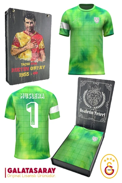 Galatasaray Orijinal Muslera Match Day Çocuk T-shirt Metin Oktay Baskılı Hediyelik Ahşap Kutulu ürün görseli 1