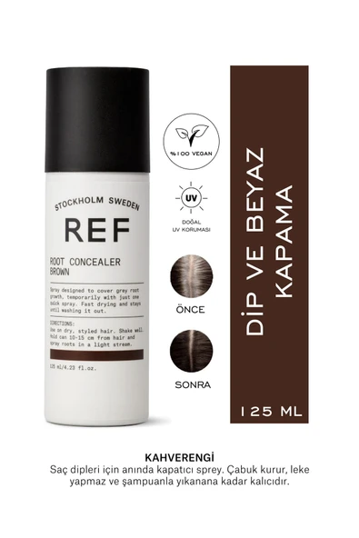 Ref Root Concealer Brown Saç Dipleri Için Anında Kapatıcı Sprey - Kahve 100 ml ürün görseli 1