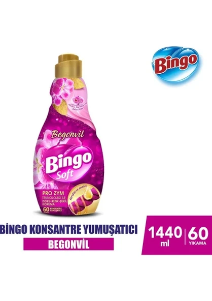 Bingo Konsantre Çamaşır Yumuşatıcısı Begonvil 1440 ml ürün görseli 1