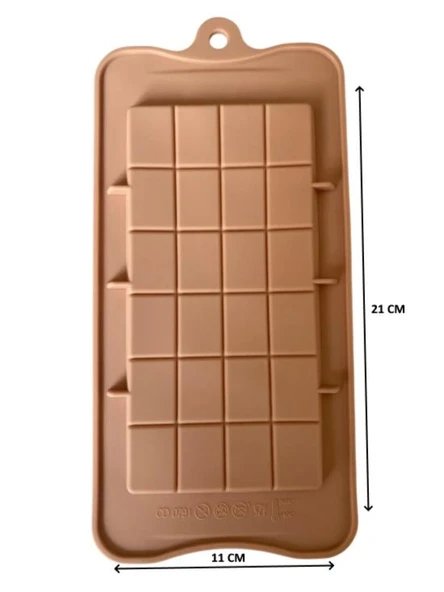 SİLİKON ÇİKOLATA KALIBI DİKDÖRTGEN ŞEKİLLİ 21*11 CM ürün görseli 1