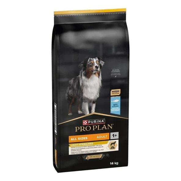 Pro Plan Balıklı Kısır/Light Tüm Irklar İçin Yetişkin Köpek Maması 14 kg ürün görseli 1
