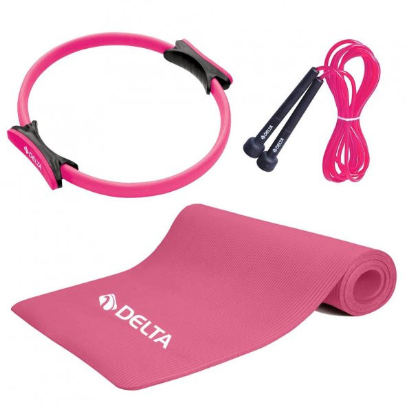 Delta 10 mm Pilates Minderi 38 cm Pilates Çemberi Atlama İpi Seti ürün görseli 1