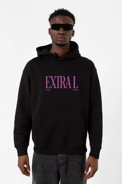 Jennie ExtraL Siyah Erkek 3ip Kapşonlu Sweatshirt ürün görseli 1