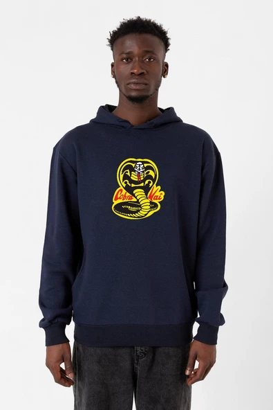 Cobra Kai Logo Lacivert Erkek 3ip Kapşonlu ürün görseli 1
