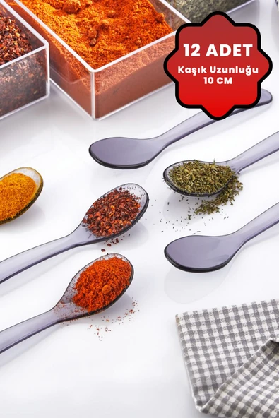 Mithra Life 12 li Gri Baharat Bal ve Servis Kaşığı MIT1138 ürün görseli 1