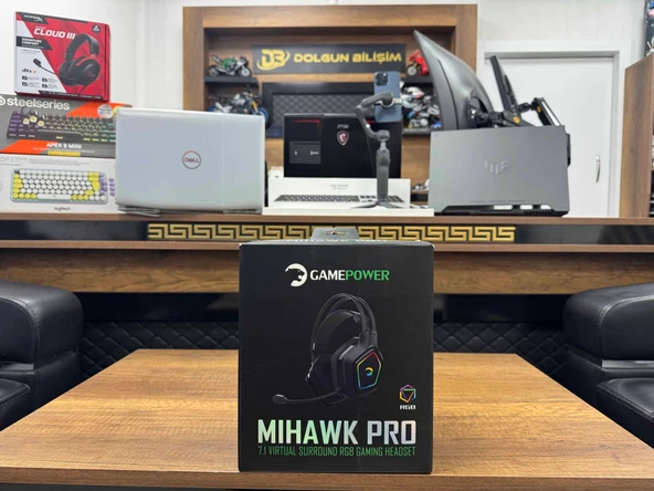 Gamepower Mihawk Pro RGB 7.1 USB Kablolu Kulak Üstü Oyuncu Kulaklığı (İKİNCİ EL) ürün görseli 1