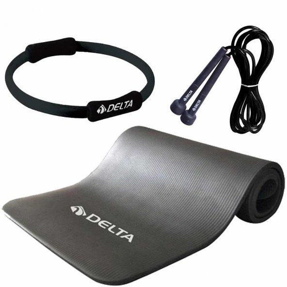 Delta 15 mm Pilates Minderi 35 cm Pilates Çemberi Atlama İpi Seti ürün görseli 1