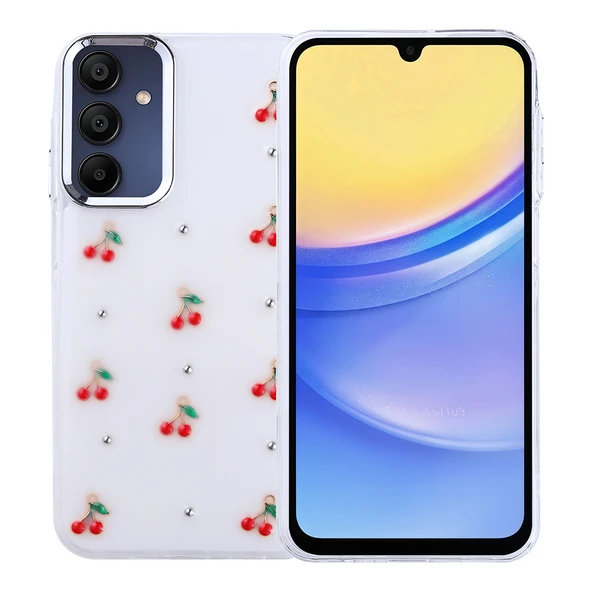 Samsung Galaxy A15 Kılıf Airbag Tasarımlı Simli Şeffaf Kutup Kapak ürün görseli 1