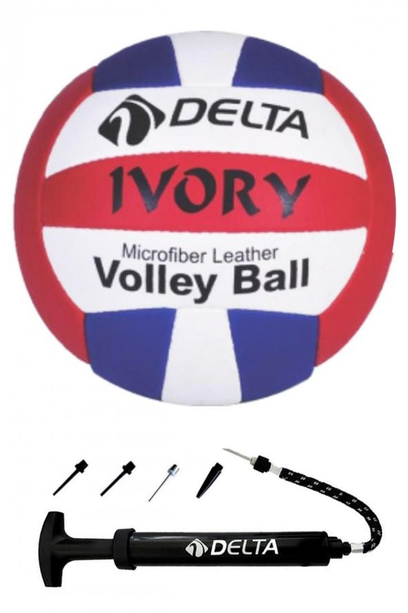 Delta Ivory El Dikişli 5 Numara Voleybol Topu + Top Pompası ürün görseli 1