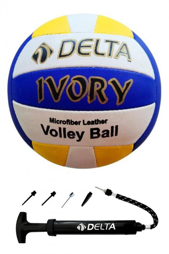 Delta Ivory El Dikişli 5 Numara Voleybol Topu + Top Pompası ürün görseli 1