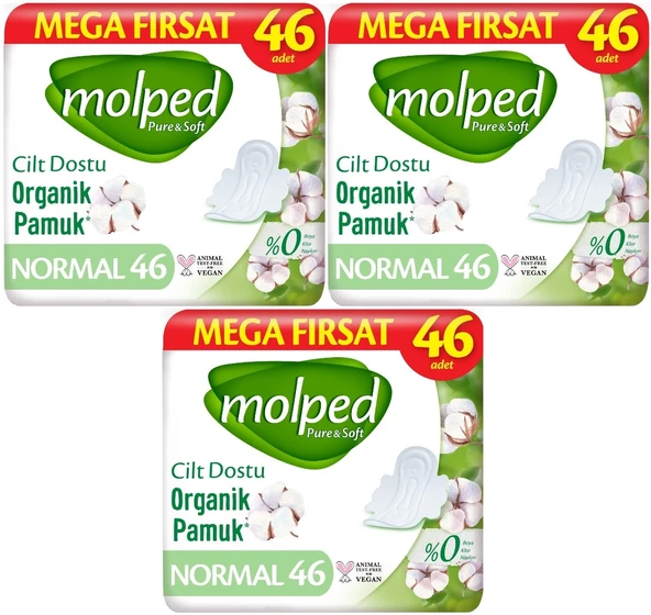 Molped Pure&Soft Hijyenik Ped Normal 138 (3PK*46) Adet Mega Pk ürün görseli 1