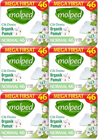 Molped Pure&Soft Hijyenik Ped Normal 276 (6PK*46) Adet Mega Pk ürün görseli 1