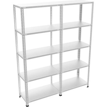 43x186x200 2 li bitişik 5 katlı çelik raf modülü ürün görseli 1