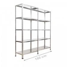 31x186x200 2 li bitişik 5 katlı çelik raf modülü ürün görseli 1