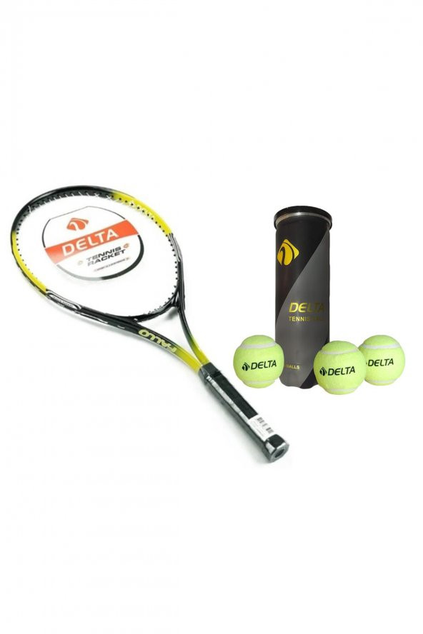 Delta Fallo 27 İnç L2 Grip Yetişkin Tenis Raketi + Çantası + Vakumlu Tüp 3 Adet Tenis Maç Topu Seti ürün görseli 1