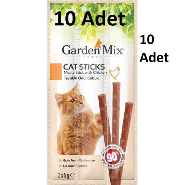 10 Adet  Gardenmix Tavuklu Kedi Stick Ödül 3*5g Skt: 03/2027 ürün görseli 1