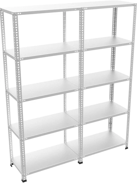 31x186x250 2 li bitişik 5 katlı çelik raf modülü ürün görseli 1