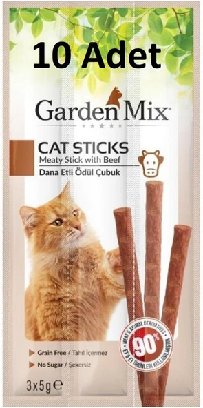 10 Adet Gardenmix Dana Etli Kedi Stick Ödül 3*5g Skt: 01/2027 ürün görseli 1
