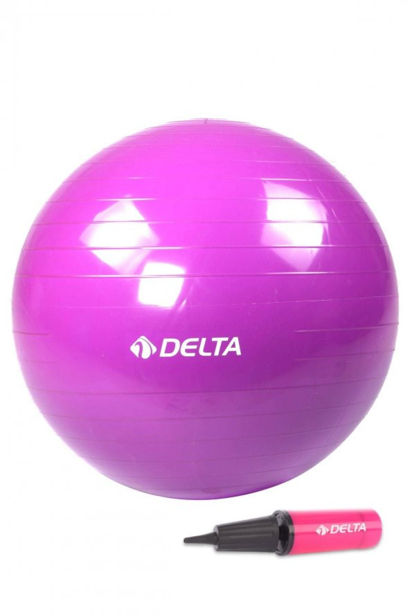 Delta 65 cm Mor Deluxe Pilates Topu Ve Çift Yönlü Pompa Seti ürün görseli 1