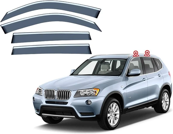Bmw X3 F25 2011 2017 Kromlu Cam Rüzgarlığı İthal ürün görseli 1