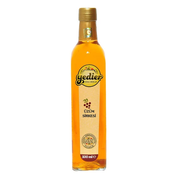Doğal Fermantasyon Katkısız İçilebilir Üzüm Sirkesi Cam Şişe 500 ML ürün görseli 1