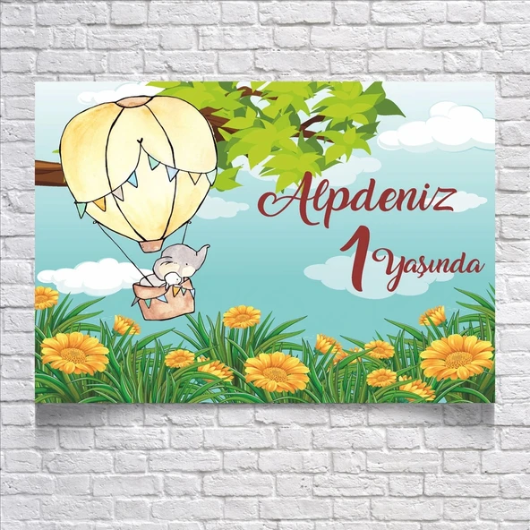 Balon Temalı Doğum Günü Afişi 35X50 cm ürün görseli 1