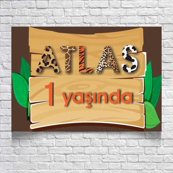Safari Temalı Doğum Günü Afişi 35X50 cm ürün görseli 1