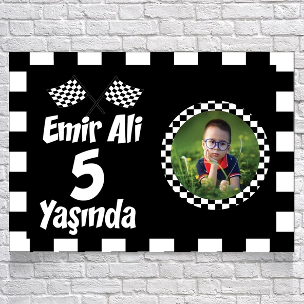 Yarış Temalı Doğum Günü Afişi 35X50 cm ürün görseli 1