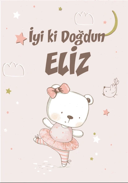Balerin Temalı Doğum Günü Afişi 35X50 cm ürün görseli 1