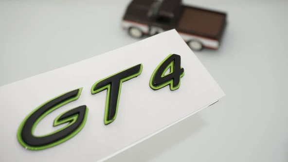DK Tuning Porsche GT4 Green Black Yeşil Siyah ABS Yazı Logo Arma ürün görseli 1