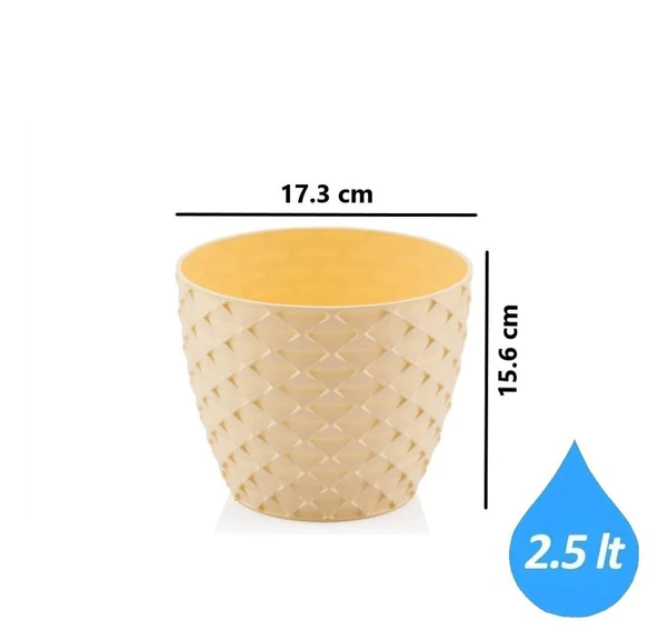 Omnipazar SO-KAP3 Kapadokya Dekoratif Plastik Saksı 2.5 Litre No 3 - Resim 10