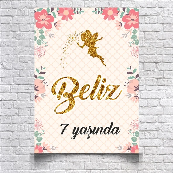 Peri Temalı Doğum Günü Afişi 35X50 cm ürün görseli 1