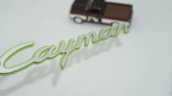 DK Tuning Porsche Cayman Yeşil Gri ABS Yazı Logo Arma ürün görseli 1