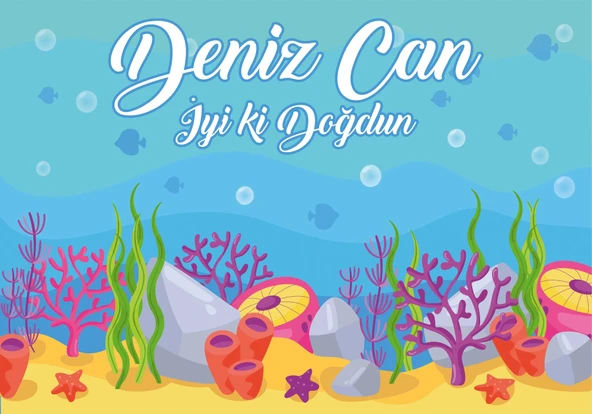 Deniz Temalı Doğum Günü Afişi 35X50 cm ürün görseli 1