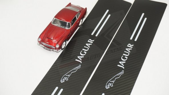 Jaguar Logo Karbon Fiber Deri Kapı Eşiği Dekoratif Koruyucu Şerit ürün görseli 1
