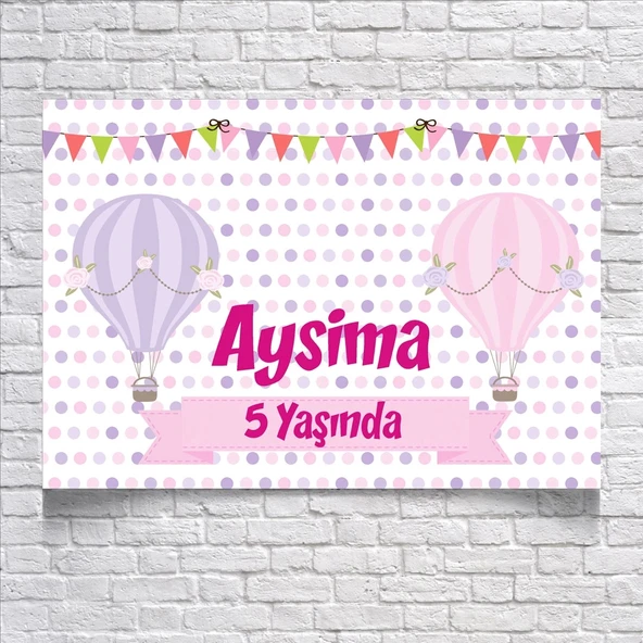 Balon Temalı Doğum Günü Afişi 35X50 cm ürün görseli 1
