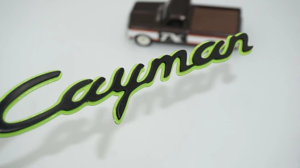 DK Tuning Porsche Cayman Yeşil Siyah ABS Yazı Logo Arma ürün görseli 1