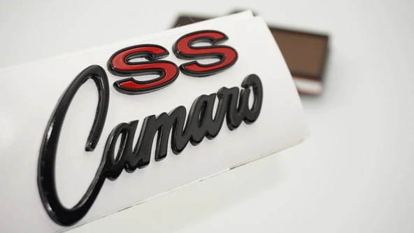 DK Tuning SS Camaro Siyah Kırmızı Yazı Logo Arma Chevrolet ile Uyumlu ürün görseli 1