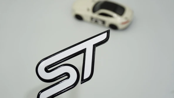 DK Tuning ST Logo Bagaj Siyah Beyaz ABS Logo Arma Ford İle Uyumlu ürün görseli 1