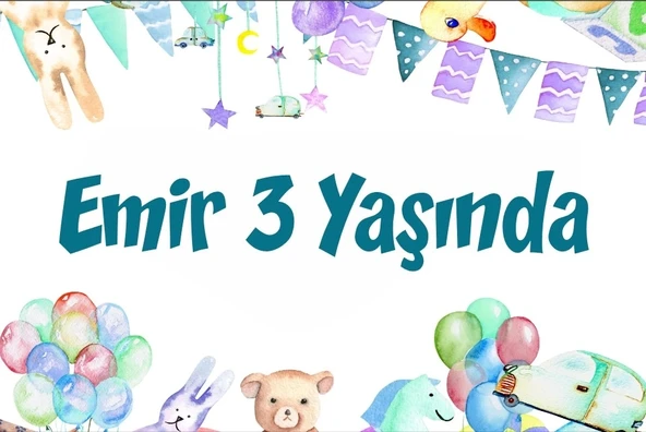 Sevimli Hayvanlar ve Parti Temalı Doğum Günü Afişi 35X50 cm ürün görseli 1