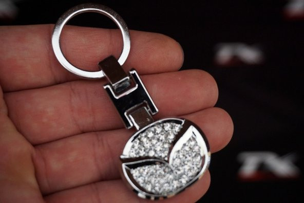 Mazda Kristal Taşlı Stil Krom Metal Çift Yön Anahtarlık New Style ürün görseli 1