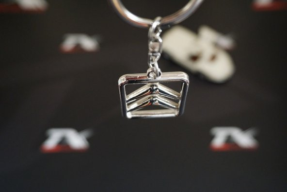 Citroen Logo Krom Metal Çift Yön Stil Anahtarlık ürün görseli 1