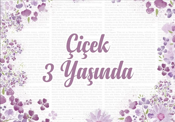 Çiçekler Temalı Doğum Günü Afişi 35X50 cm ürün görseli 1
