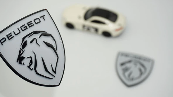 DK Tuning Peugeot Yeni Gri Siyah Çamurluk ABS Logo Arma Seti ürün görseli 1
