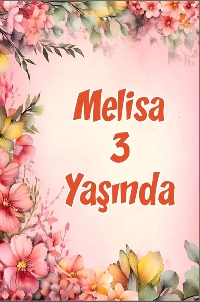Çiçekler Temalı Doğum Günü Afişi -17 35X50 cm ürün görseli 1