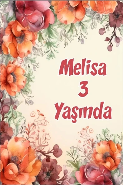 Çiçekler Temalı Doğum Günü Afişi -21 35X50 cm ürün görseli 1